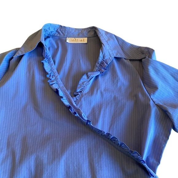 EUC Blue Initial Tuxedo Wrap To - Picture 2 of 7